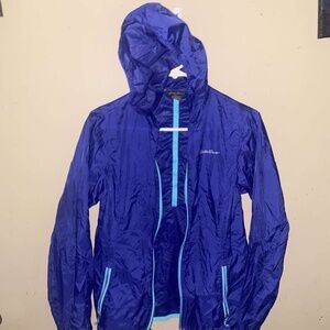 Eddie Bauer Women's Zip Up Lined Hooded Windbreaker Jacket